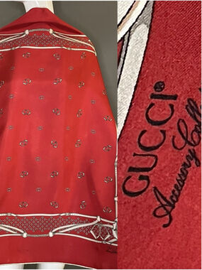 Gorg Gucci Silk Scarf 34 In Sq Good Condition